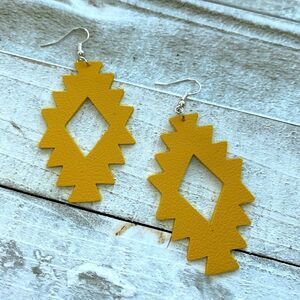 Yellow artisan earrings  
